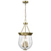 Pendant Nuvo 60-7801 Boliver 3 Light Pendant - 11 Inches - Vintage Brass Finish - Clear Seeded Glass Nuvo
