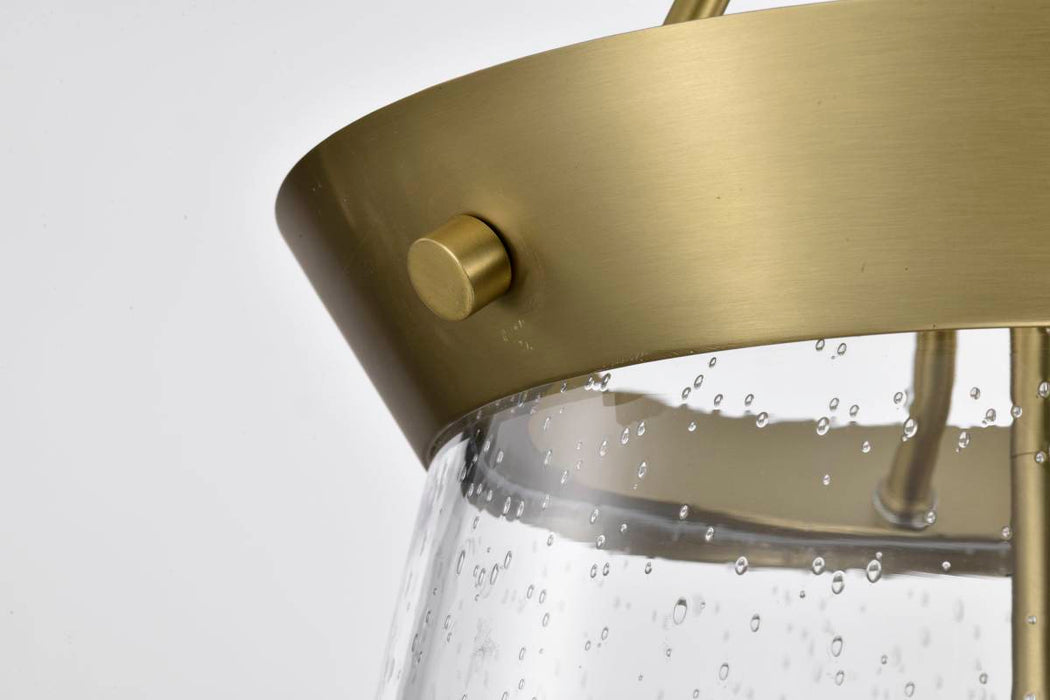 Pendant Nuvo 60-7801 Boliver 3 Light Pendant - 11 Inches - Vintage Brass Finish - Clear Seeded Glass Nuvo