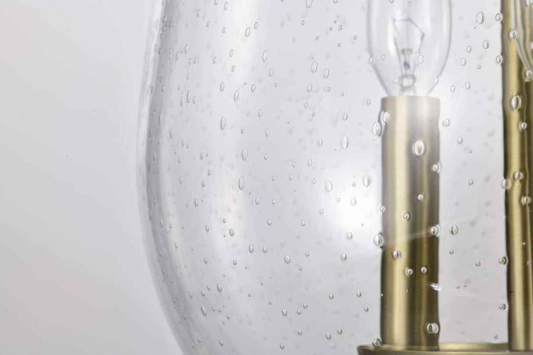 Pendant Nuvo 60-7801 Boliver 3 Light Pendant - 11 Inches - Vintage Brass Finish - Clear Seeded Glass Nuvo