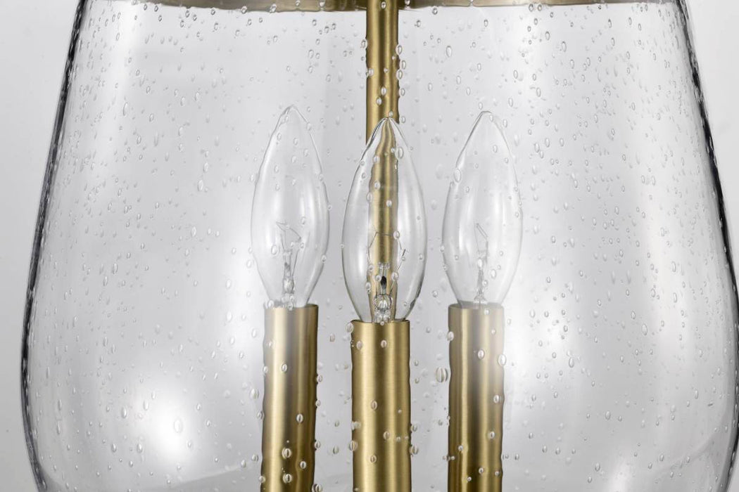Pendant Nuvo 60-7801 Boliver 3 Light Pendant - 11 Inches - Vintage Brass Finish - Clear Seeded Glass Nuvo