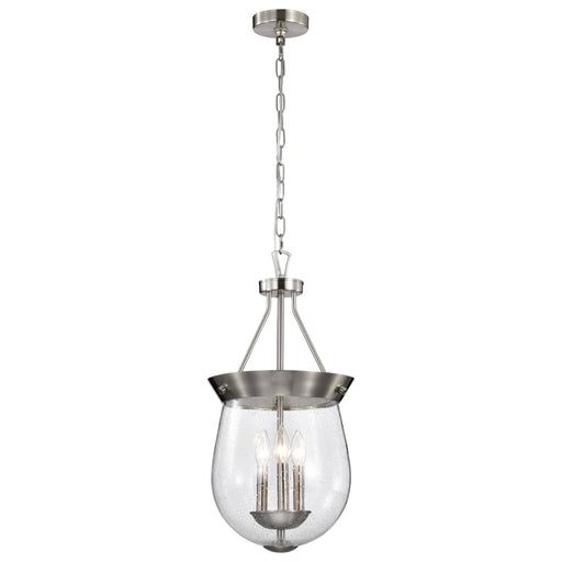 Pendant Nuvo 60-7802 Boliver 3 Light Pendant - 11 Inches - Brushed Nickel Finish - Clear Seeded Glass Nuvo