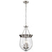 Pendant Nuvo 60-7802 Boliver 3 Light Pendant - 11 Inches - Brushed Nickel Finish - Clear Seeded Glass Nuvo