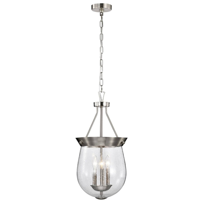Pendant Nuvo 60-7802 Boliver 3 Light Pendant - 11 Inches - Brushed Nickel Finish - Clear Seeded Glass Nuvo
