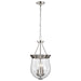 Pendant Nuvo 60-7802 Boliver 3 Light Pendant - 11 Inches - Brushed Nickel Finish - Clear Seeded Glass Nuvo