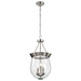 Pendant Nuvo 60-7802 Boliver 3 Light Pendant - 11 Inches - Brushed Nickel Finish - Clear Seeded Glass Nuvo