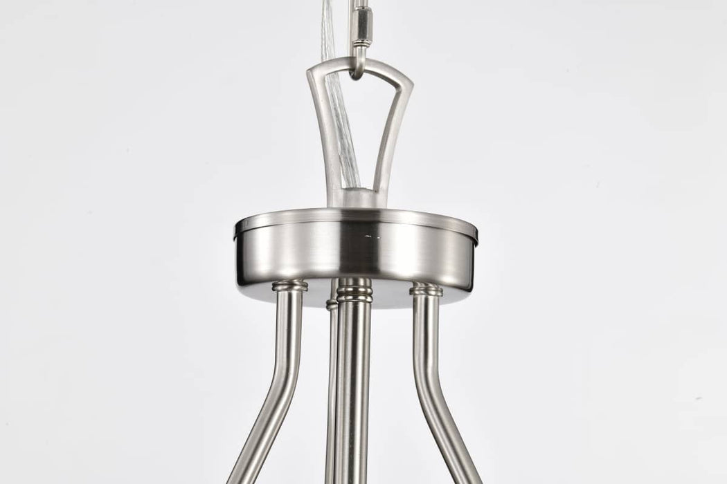 Pendant Nuvo 60-7802 Boliver 3 Light Pendant - 11 Inches - Brushed Nickel Finish - Clear Seeded Glass Nuvo