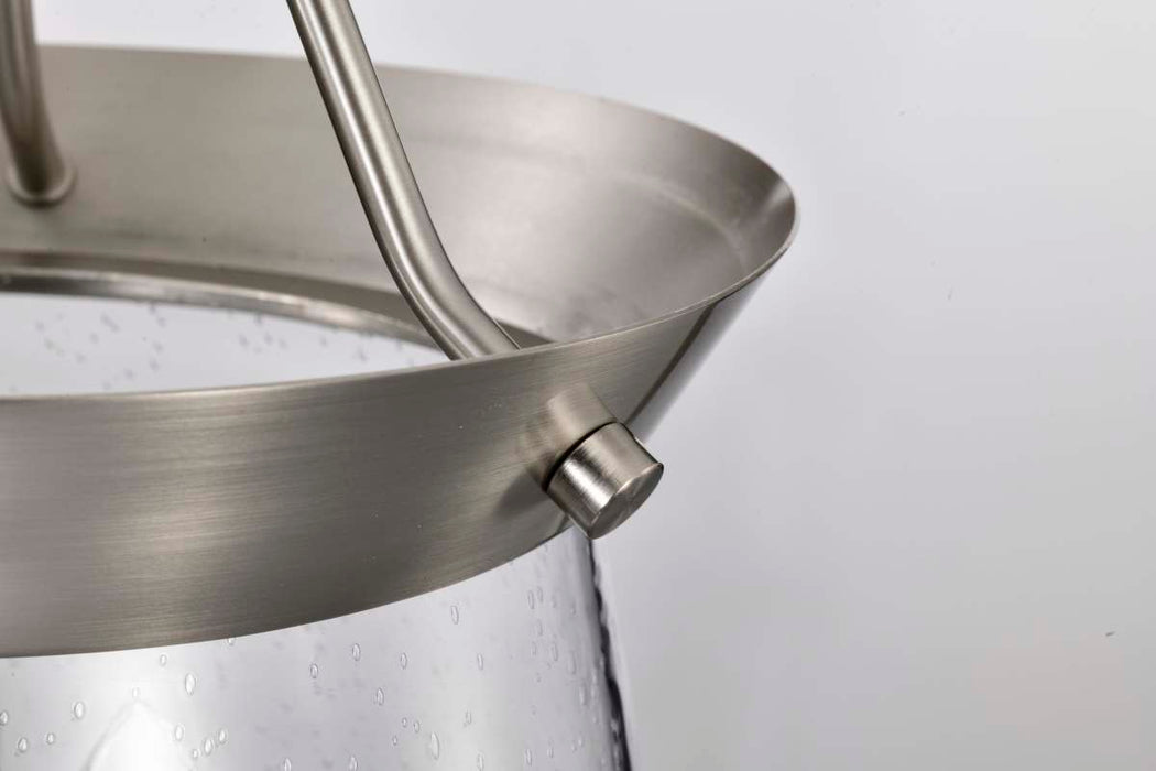 Pendant Nuvo 60-7802 Boliver 3 Light Pendant - 11 Inches - Brushed Nickel Finish - Clear Seeded Glass Nuvo