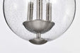 Pendant Nuvo 60-7802 Boliver 3 Light Pendant - 11 Inches - Brushed Nickel Finish - Clear Seeded Glass Nuvo