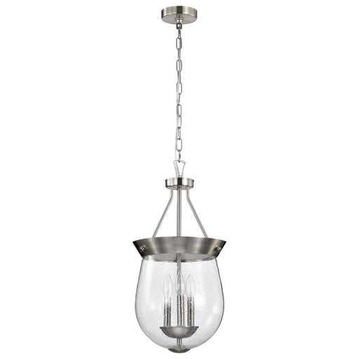 Pendant Nuvo 60-7802 Boliver 3 Light Pendant - 11 Inches - Brushed Nickel Finish - Clear Seeded Glass Nuvo