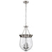 Pendant Nuvo 60-7802 Boliver 3 Light Pendant - 11 Inches - Brushed Nickel Finish - Clear Seeded Glass Nuvo