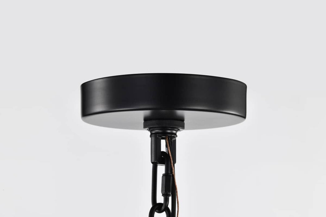 Pendant Nuvo 60-7803 Boliver 3 Light Pendant - 14 Inches - Matte Black Finish - Clear Seeded Glass Nuvo