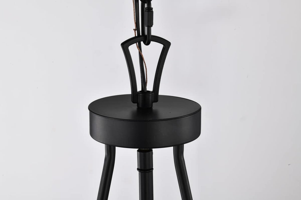 Pendant Nuvo 60-7803 Boliver 3 Light Pendant - 14 Inches - Matte Black Finish - Clear Seeded Glass Nuvo