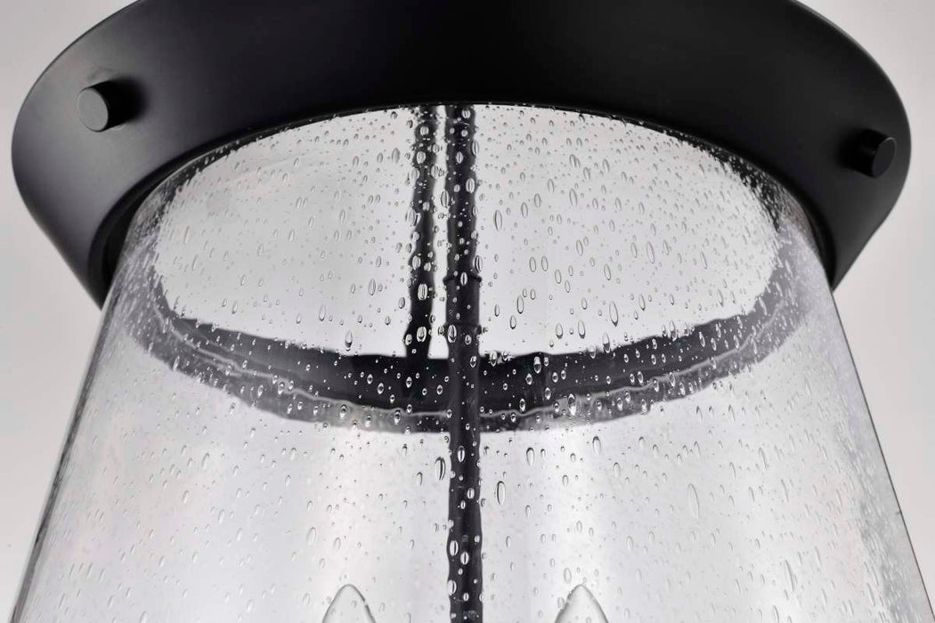 Pendant Nuvo 60-7803 Boliver 3 Light Pendant - 14 Inches - Matte Black Finish - Clear Seeded Glass Nuvo
