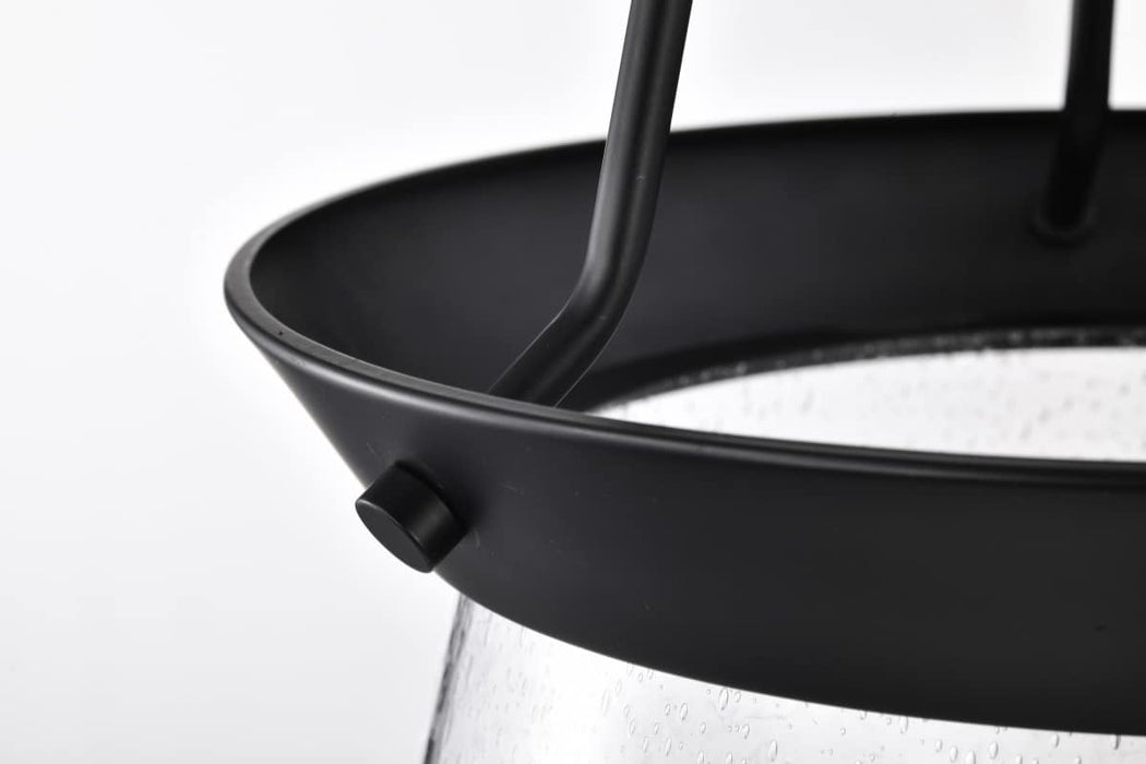 Pendant Nuvo 60-7803 Boliver 3 Light Pendant - 14 Inches - Matte Black Finish - Clear Seeded Glass Nuvo