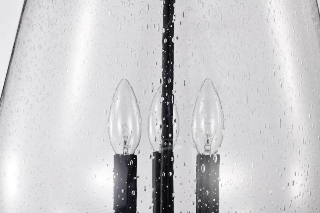 Pendant Nuvo 60-7803 Boliver 3 Light Pendant - 14 Inches - Matte Black Finish - Clear Seeded Glass Nuvo