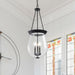 Pendant Nuvo 60-7803 Boliver 3 Light Pendant - 14 Inches - Matte Black Finish - Clear Seeded Glass Nuvo