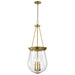Pendant Nuvo 60-7804 Boliver 3 Light Pendant - 14 Inches - Vintage Brass Finish - Clear Seeded Glass Nuvo