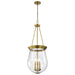 Pendant Nuvo 60-7804 Boliver 3 Light Pendant - 14 Inches - Vintage Brass Finish - Clear Seeded Glass Nuvo