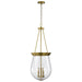 Pendant Nuvo 60-7804 Boliver 3 Light Pendant - 14 Inches - Vintage Brass Finish - Clear Seeded Glass Nuvo