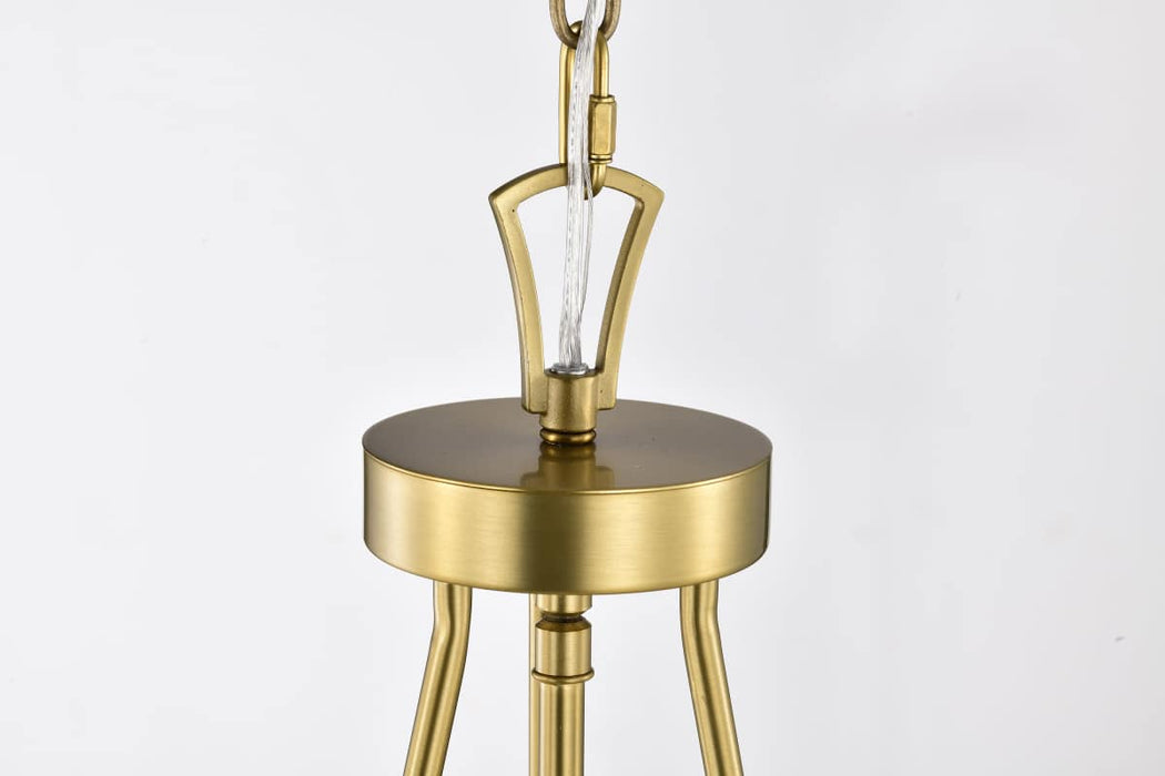 Pendant Nuvo 60-7804 Boliver 3 Light Pendant - 14 Inches - Vintage Brass Finish - Clear Seeded Glass Nuvo