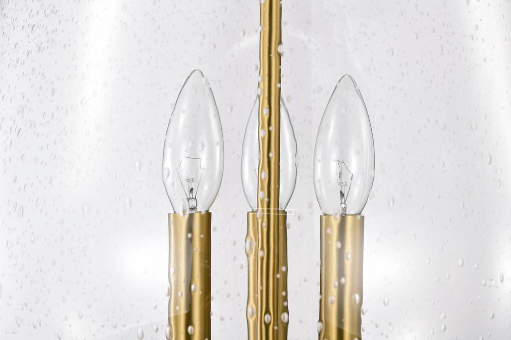 Pendant Nuvo 60-7804 Boliver 3 Light Pendant - 14 Inches - Vintage Brass Finish - Clear Seeded Glass Nuvo