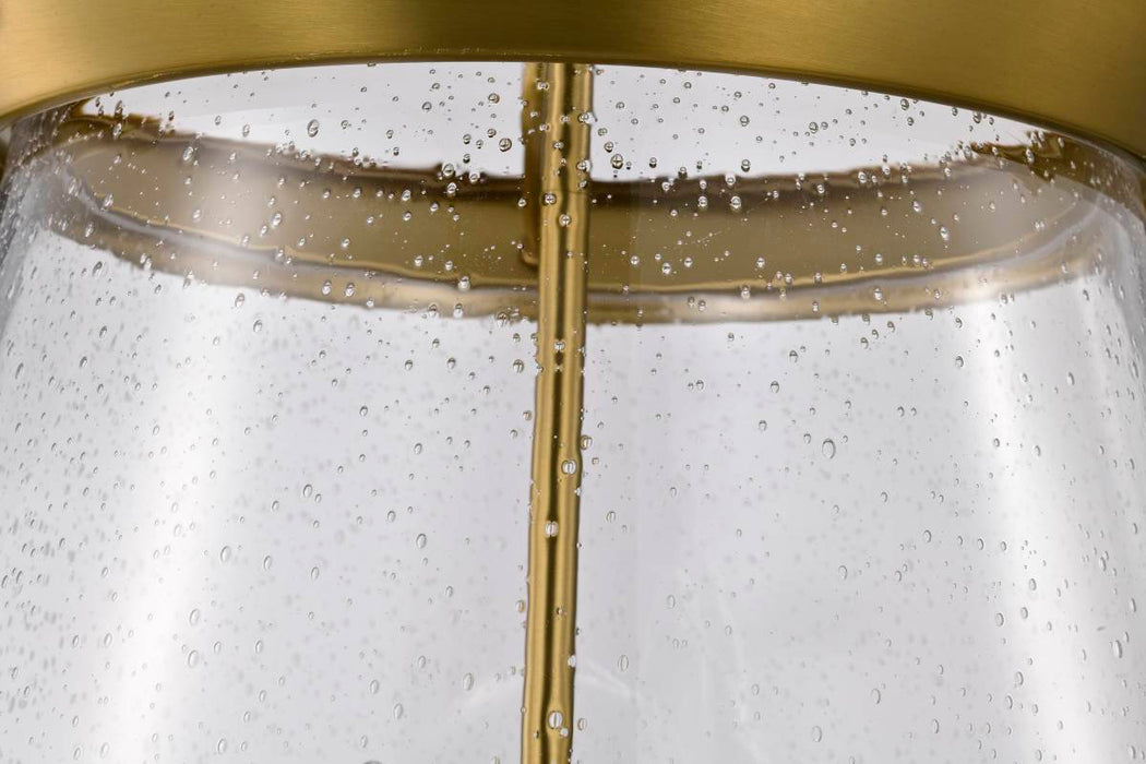 Pendant Nuvo 60-7804 Boliver 3 Light Pendant - 14 Inches - Vintage Brass Finish - Clear Seeded Glass Nuvo