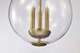 Pendant Nuvo 60-7804 Boliver 3 Light Pendant - 14 Inches - Vintage Brass Finish - Clear Seeded Glass Nuvo
