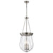 Pendant Nuvo 60-7805 Boliver 3 Light Pendant - 14 Inches - Brushed Nickel Finish - Clear Seeded Glass Nuvo