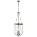 Pendant Nuvo 60-7805 Boliver 3 Light Pendant - 14 Inches - Brushed Nickel Finish - Clear Seeded Glass Nuvo