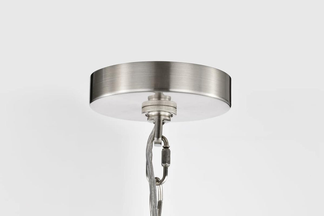Pendant Nuvo 60-7805 Boliver 3 Light Pendant - 14 Inches - Brushed Nickel Finish - Clear Seeded Glass Nuvo