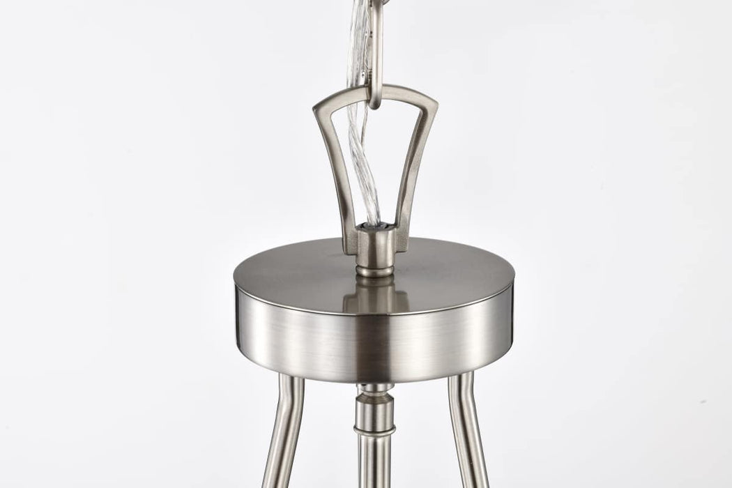Pendant Nuvo 60-7805 Boliver 3 Light Pendant - 14 Inches - Brushed Nickel Finish - Clear Seeded Glass Nuvo