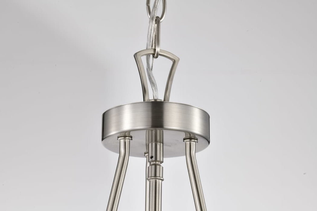 Pendant Nuvo 60-7805 Boliver 3 Light Pendant - 14 Inches - Brushed Nickel Finish - Clear Seeded Glass Nuvo