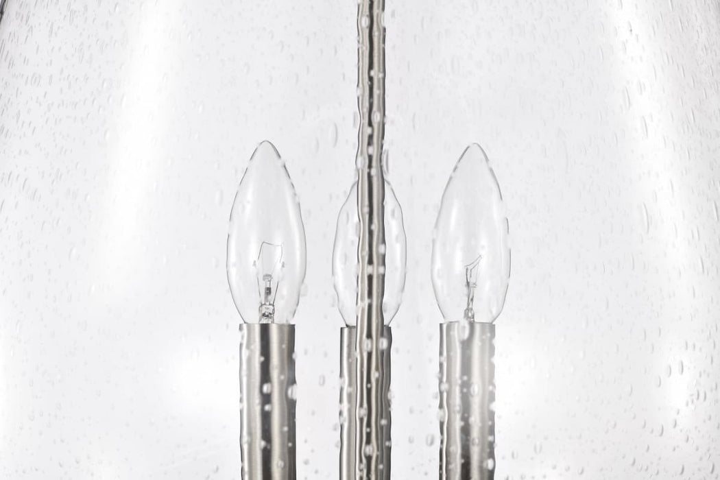 Pendant Nuvo 60-7805 Boliver 3 Light Pendant - 14 Inches - Brushed Nickel Finish - Clear Seeded Glass Nuvo