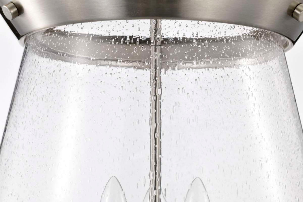 Pendant Nuvo 60-7805 Boliver 3 Light Pendant - 14 Inches - Brushed Nickel Finish - Clear Seeded Glass Nuvo