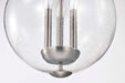 Pendant Nuvo 60-7805 Boliver 3 Light Pendant - 14 Inches - Brushed Nickel Finish - Clear Seeded Glass Nuvo