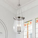 Pendant Nuvo 60-7805 Boliver 3 Light Pendant - 14 Inches - Brushed Nickel Finish - Clear Seeded Glass Nuvo