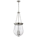 Pendant Nuvo 60-7805 Boliver 3 Light Pendant - 14 Inches - Brushed Nickel Finish - Clear Seeded Glass Nuvo