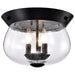 Flush Mount Nuvo 60-7806 Boliver 3 Light Flush Mount - Matte Black Finish - Clear Seeded Glass Nuvo
