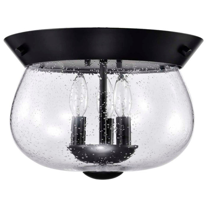 Flush Mount Nuvo 60-7806 Boliver 3 Light Flush Mount - Matte Black Finish - Clear Seeded Glass Nuvo