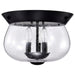 Flush Mount Nuvo 60-7806 Boliver 3 Light Flush Mount - Matte Black Finish - Clear Seeded Glass Nuvo