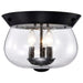 Flush Mount Nuvo 60-7806 Boliver 3 Light Flush Mount - Matte Black Finish - Clear Seeded Glass Nuvo