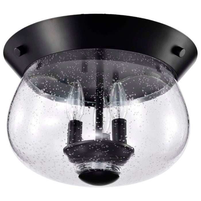 Flush Mount Nuvo 60-7806 Boliver 3 Light Flush Mount - Matte Black Finish - Clear Seeded Glass Nuvo