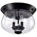 Flush Mount Nuvo 60-7806 Boliver 3 Light Flush Mount - Matte Black Finish - Clear Seeded Glass Nuvo