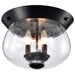 Flush Mount Nuvo 60-7806 Boliver 3 Light Flush Mount - Matte Black Finish - Clear Seeded Glass Nuvo