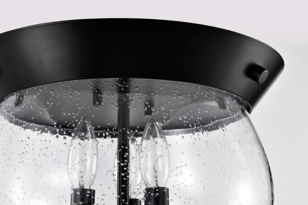 Flush Mount Nuvo 60-7806 Boliver 3 Light Flush Mount - Matte Black Finish - Clear Seeded Glass Nuvo