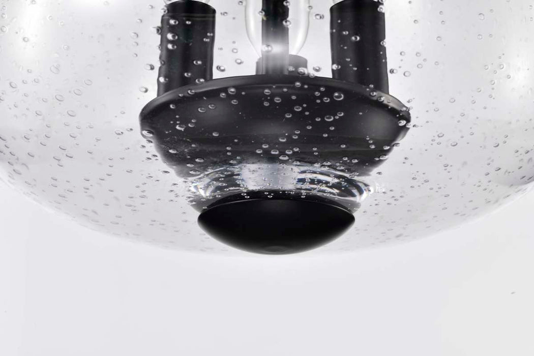 Flush Mount Nuvo 60-7806 Boliver 3 Light Flush Mount - Matte Black Finish - Clear Seeded Glass Nuvo