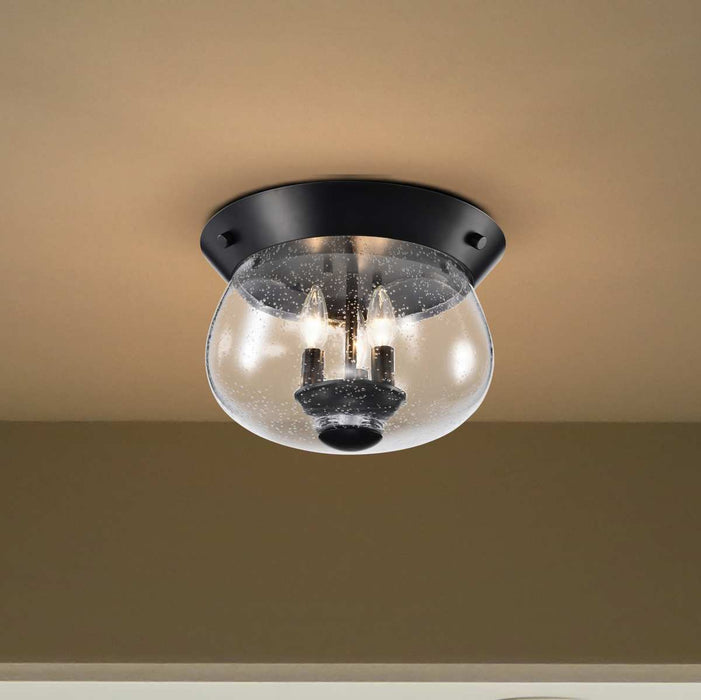 Flush Mount Nuvo 60-7806 Boliver 3 Light Flush Mount - Matte Black Finish - Clear Seeded Glass Nuvo