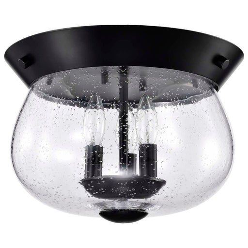 Flush Mount Nuvo 60-7806 Boliver 3 Light Flush Mount - Matte Black Finish - Clear Seeded Glass Nuvo