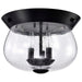 Flush Mount Nuvo 60-7806 Boliver 3 Light Flush Mount - Matte Black Finish - Clear Seeded Glass Nuvo