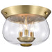 Flush Mount Nuvo 60-7807 Boliver 3 Light Flush Mount - Vintage Brass Finish - Clear Seeded Glass Nuvo